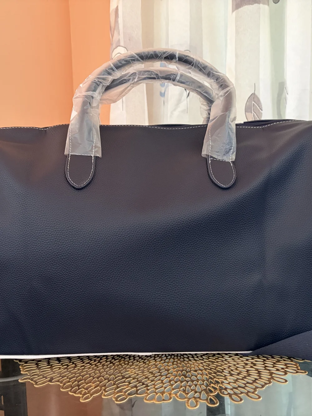 Ralph Lauren Navy & White Polo Logo Duffel Bag